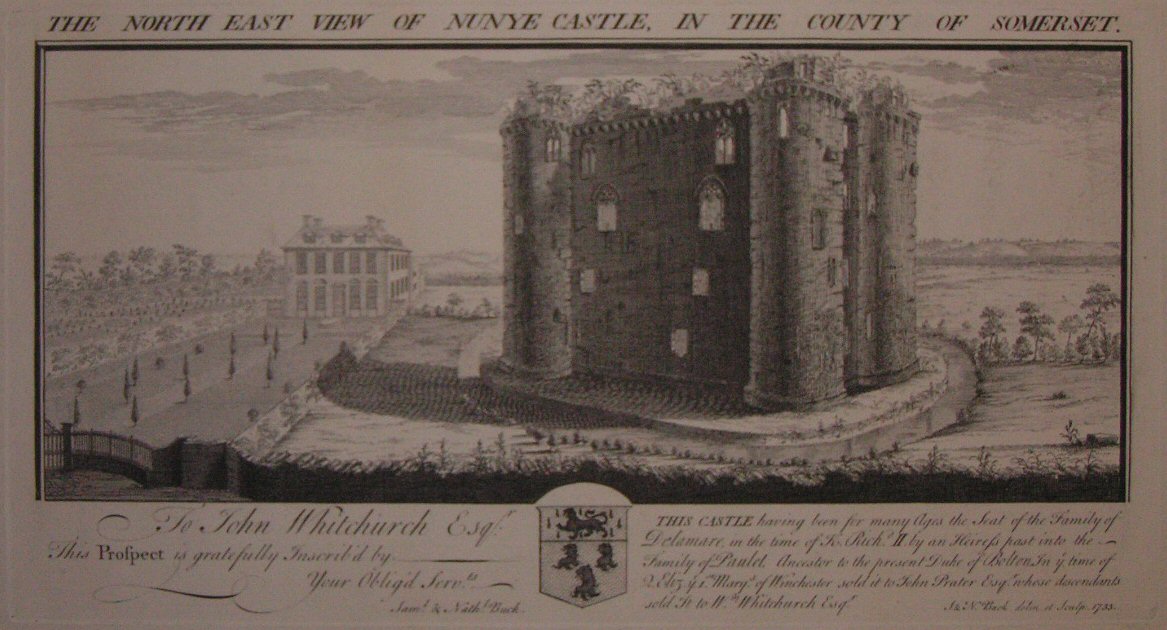 Print - The North East View of Nunye Castle in the County of Somerset - Buck